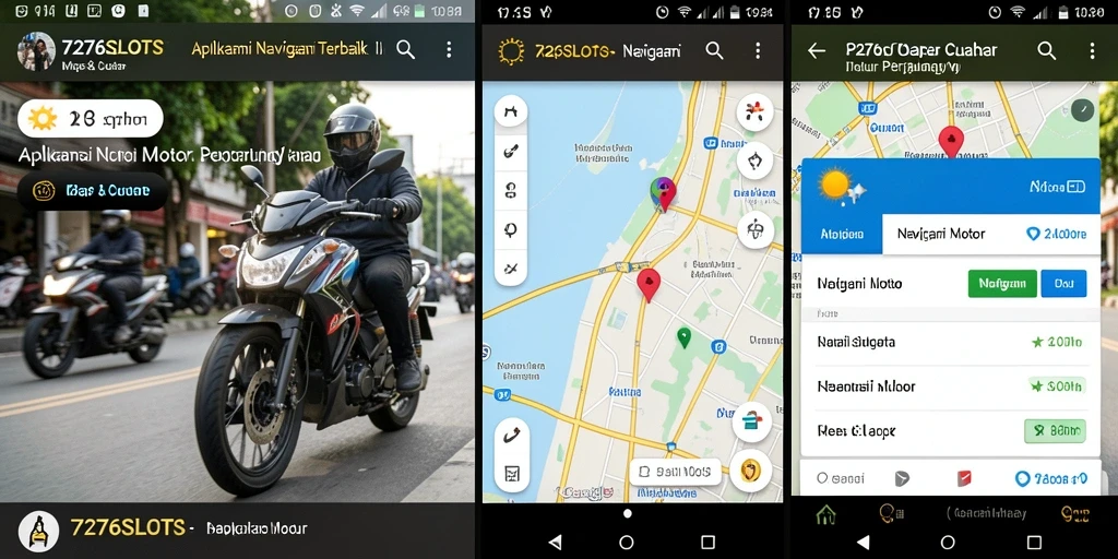 Tampilan antarmuka aplikasi Navigasi Motor 7276SLOTS yang intuitif.
