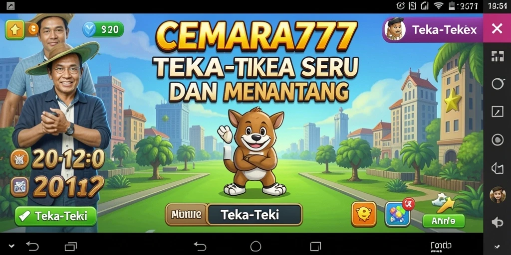 Antarmuka CEMARA777 dengan berbagai teka-teki menarik bagi pemain.