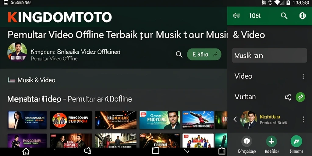 Tampilan utama KINGDOMTOTO dengan fitur Pemutar Video Offline.