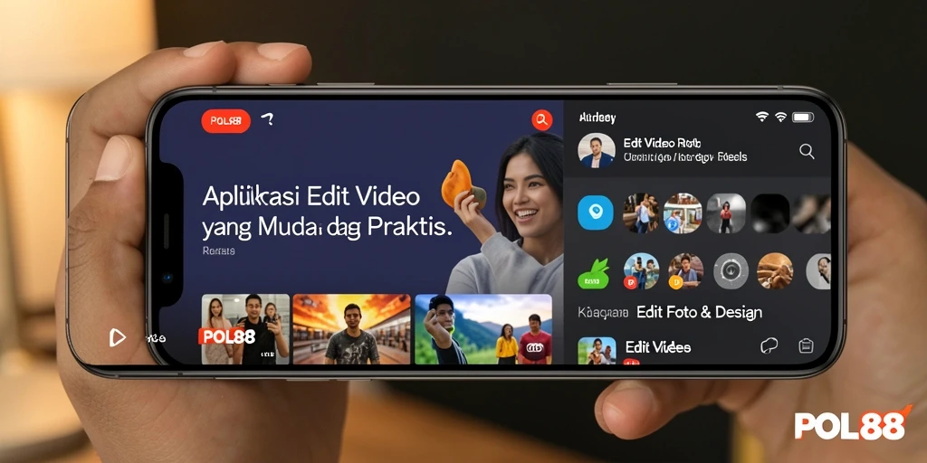 Tampilan antarmuka POL88 saat mengedit video reels yang menarik.