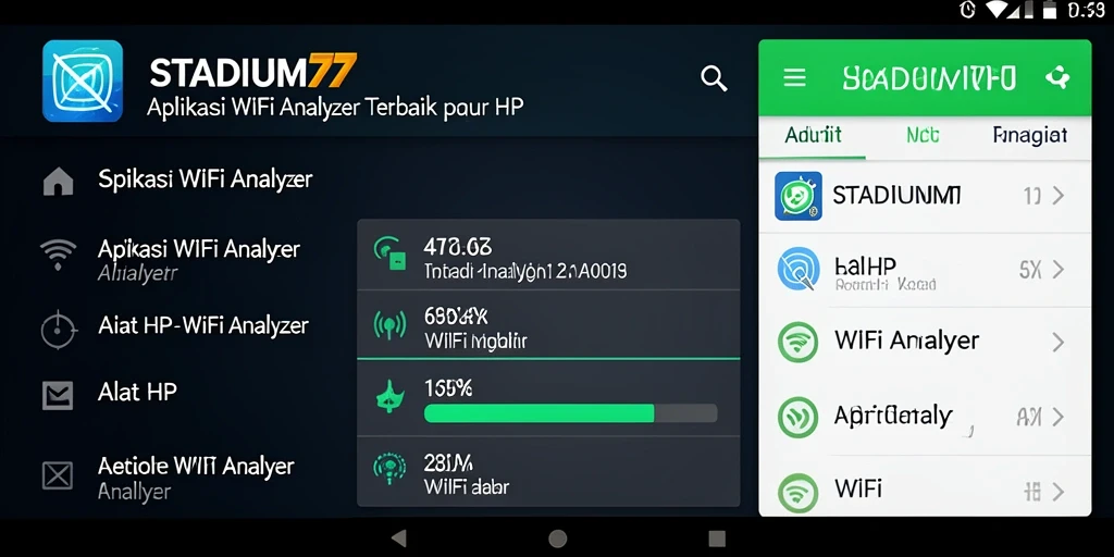 Antarmuka STADIUM77 yang menampilkan analisis jaringan WiFi secara real-time.